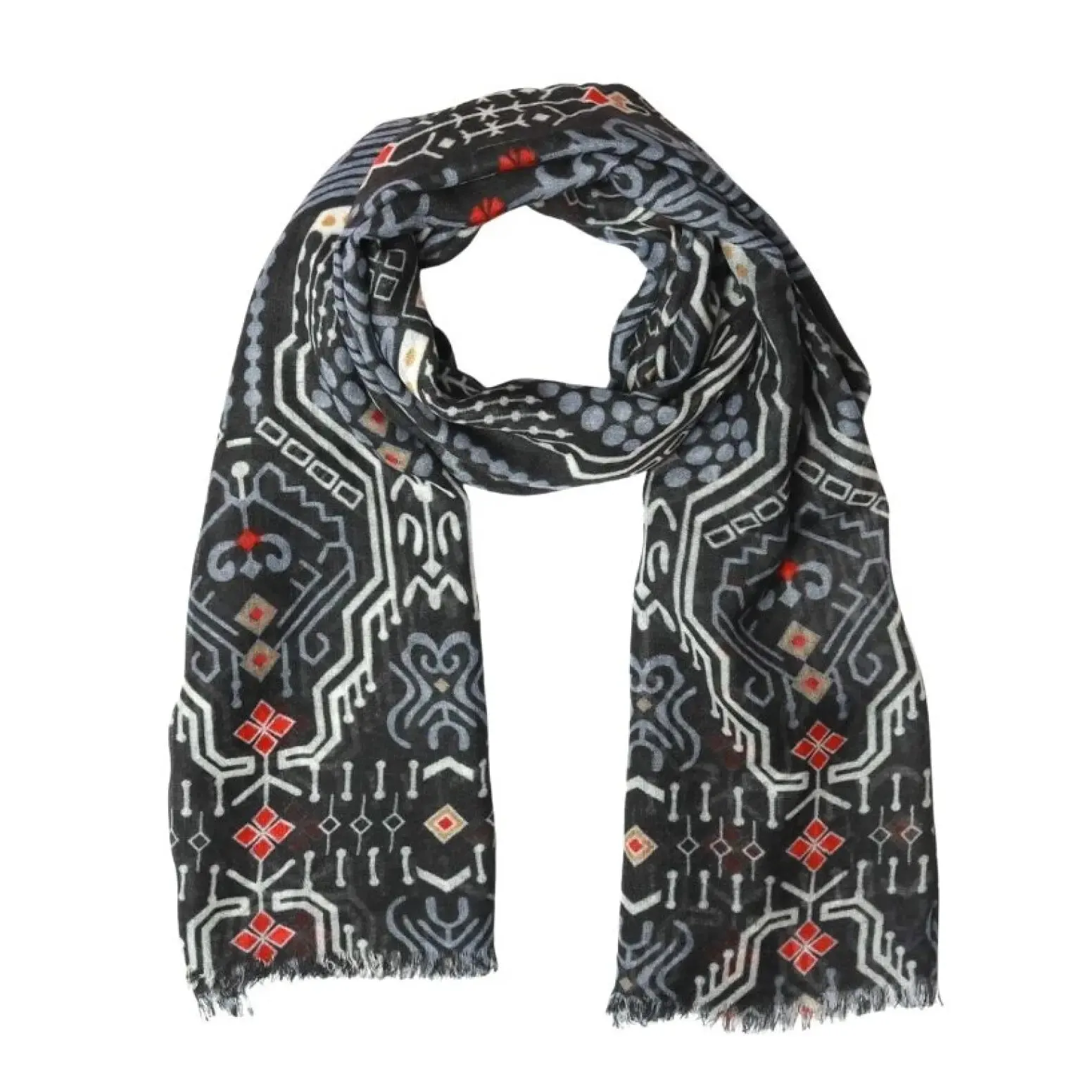 Merino/Silk Scarf - Geometric
