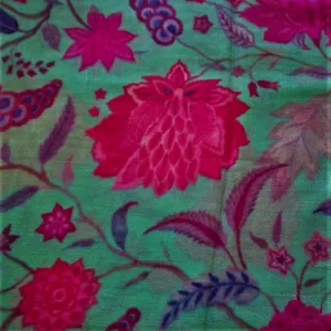Merino/Silk Scarf - Green Pink