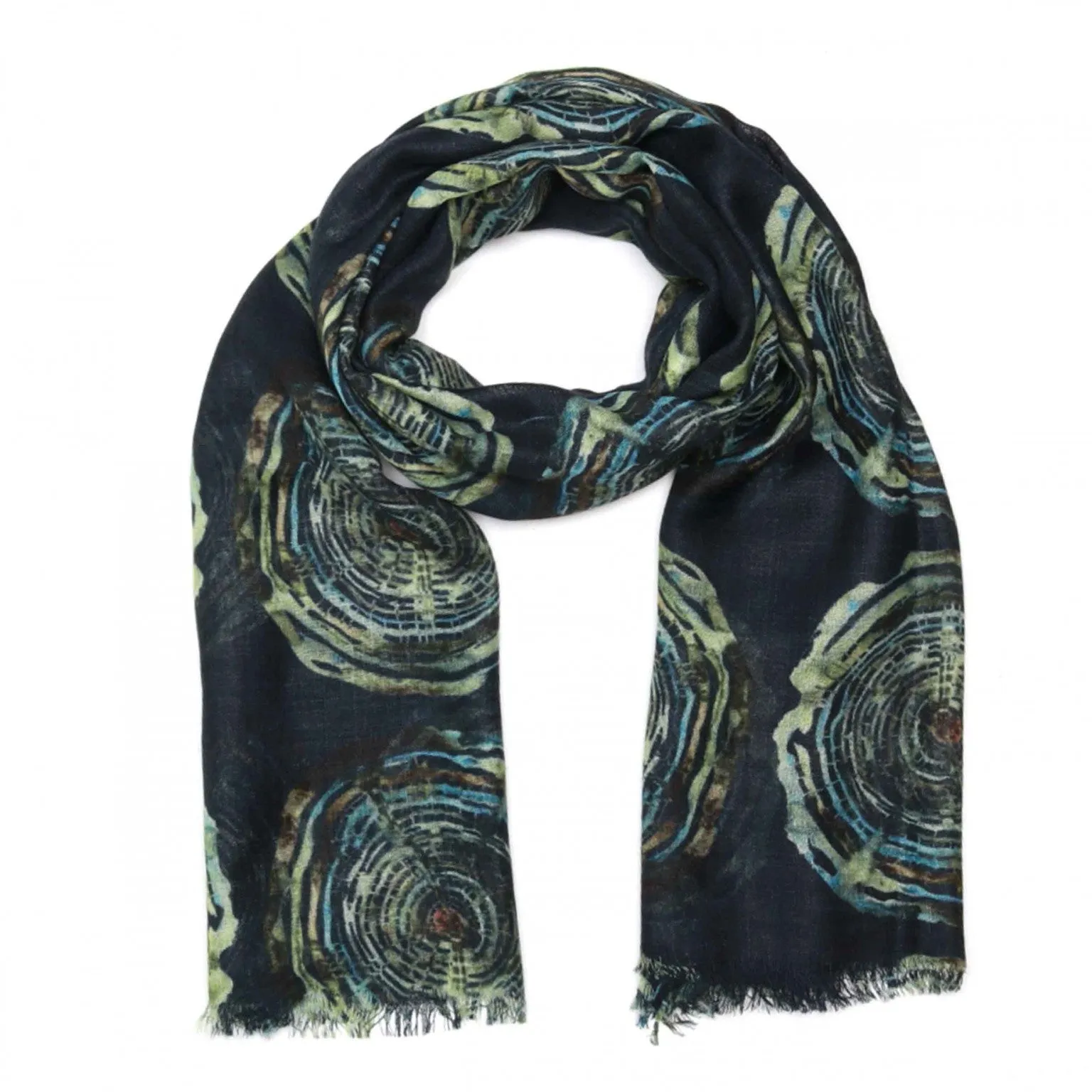 Merino/Silk Scarf - Green Tree