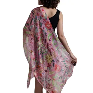 Merino/Silk Scarf - Multi Leaf