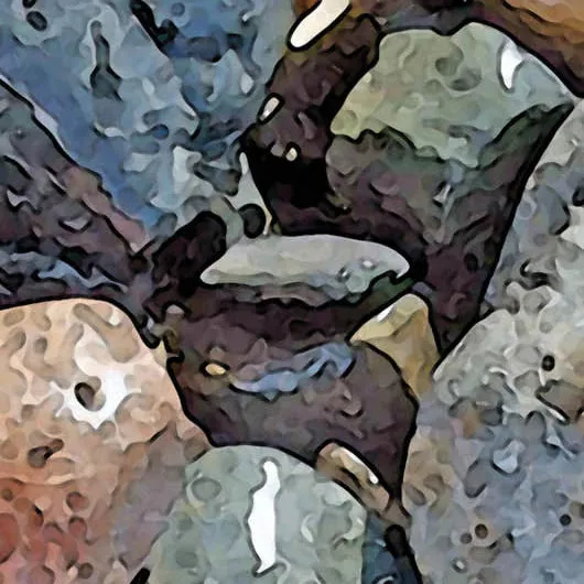 Merino/Silk Scarf -  Rocks