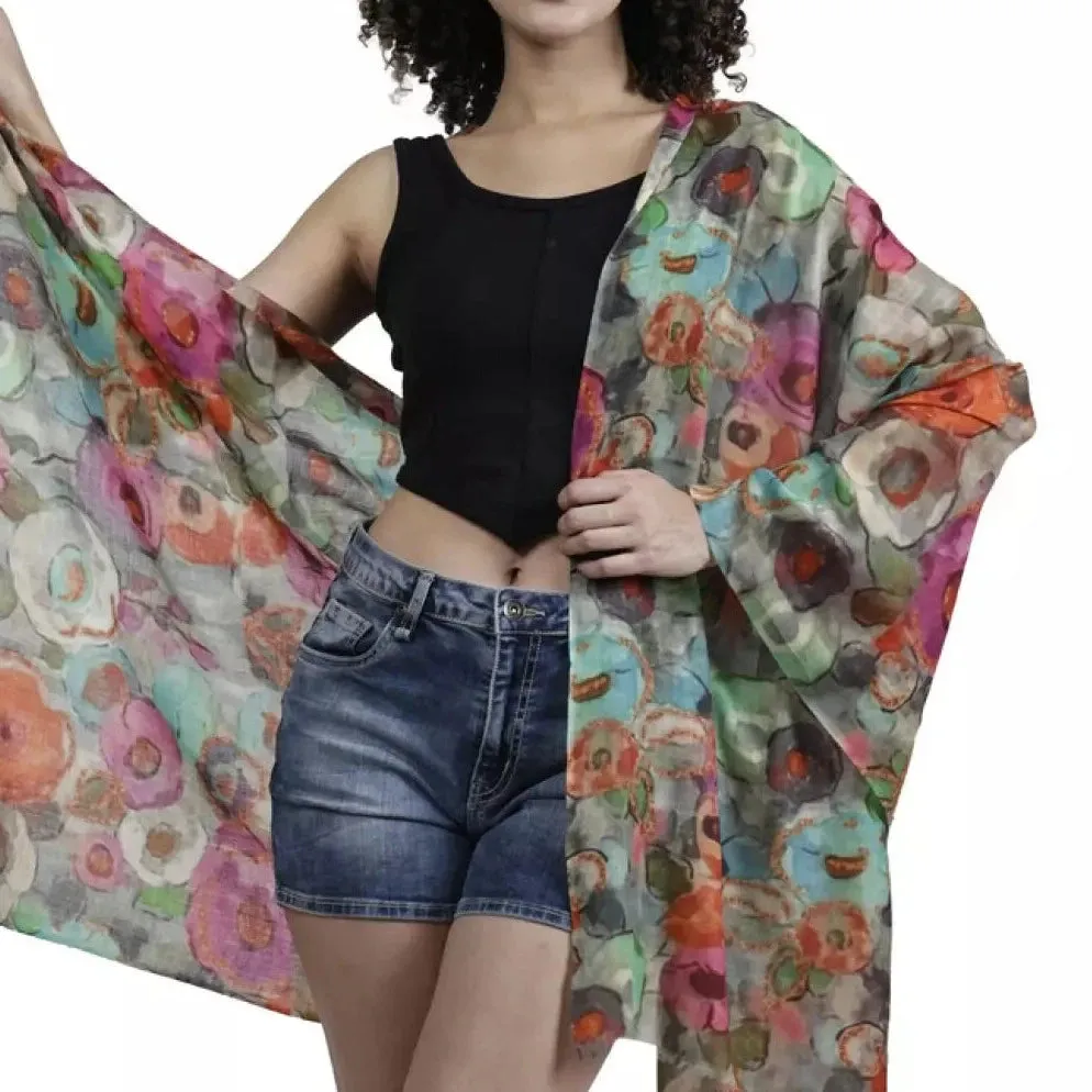 Merino/Silk Scarf - Rose