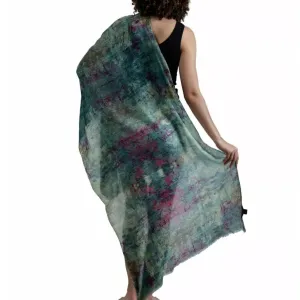 Merino/Silk Scarf - Waterlilies