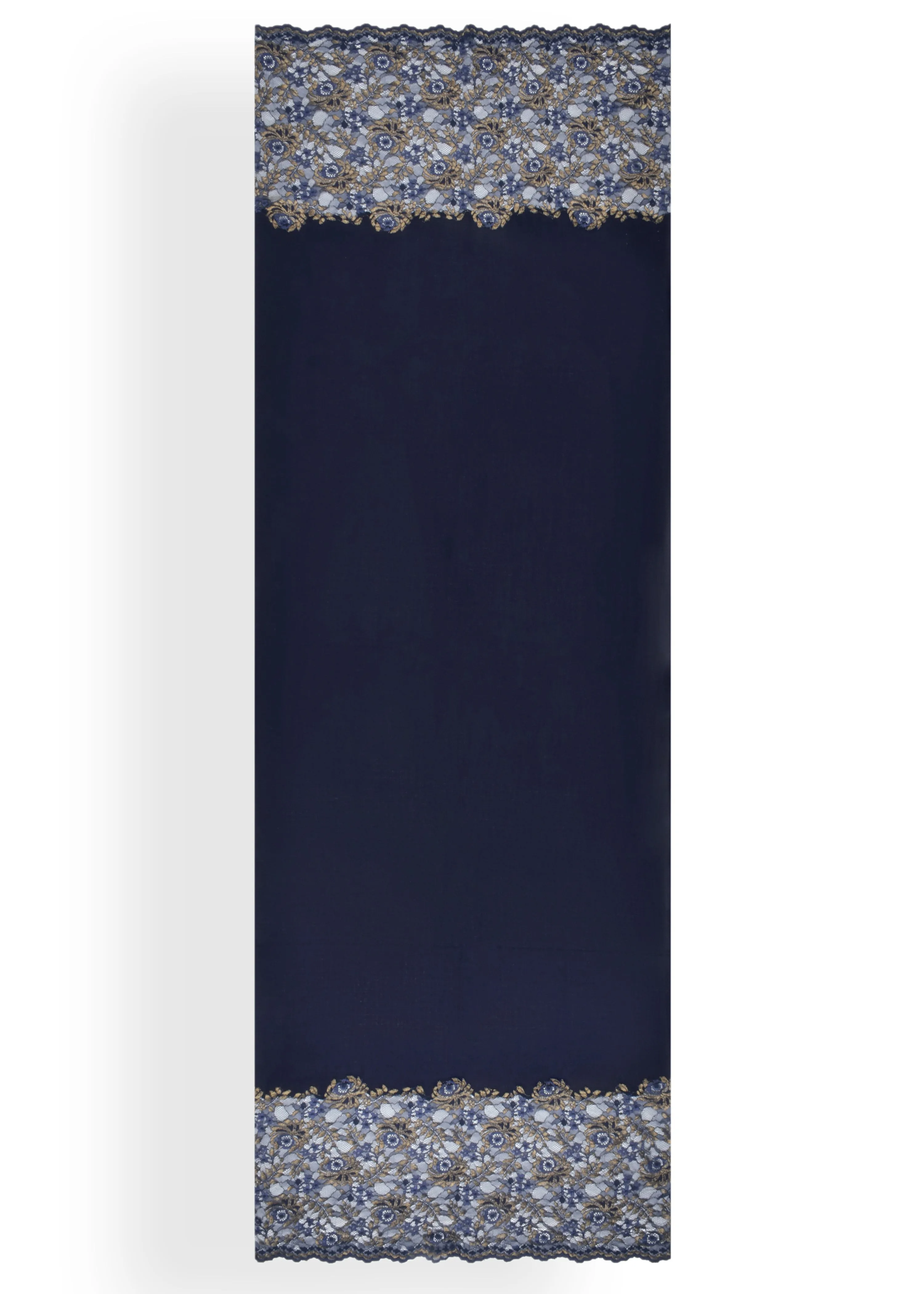 Metallic Border Stole in Merino