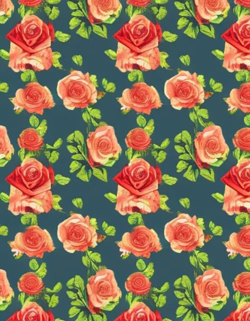 mid century retro floral