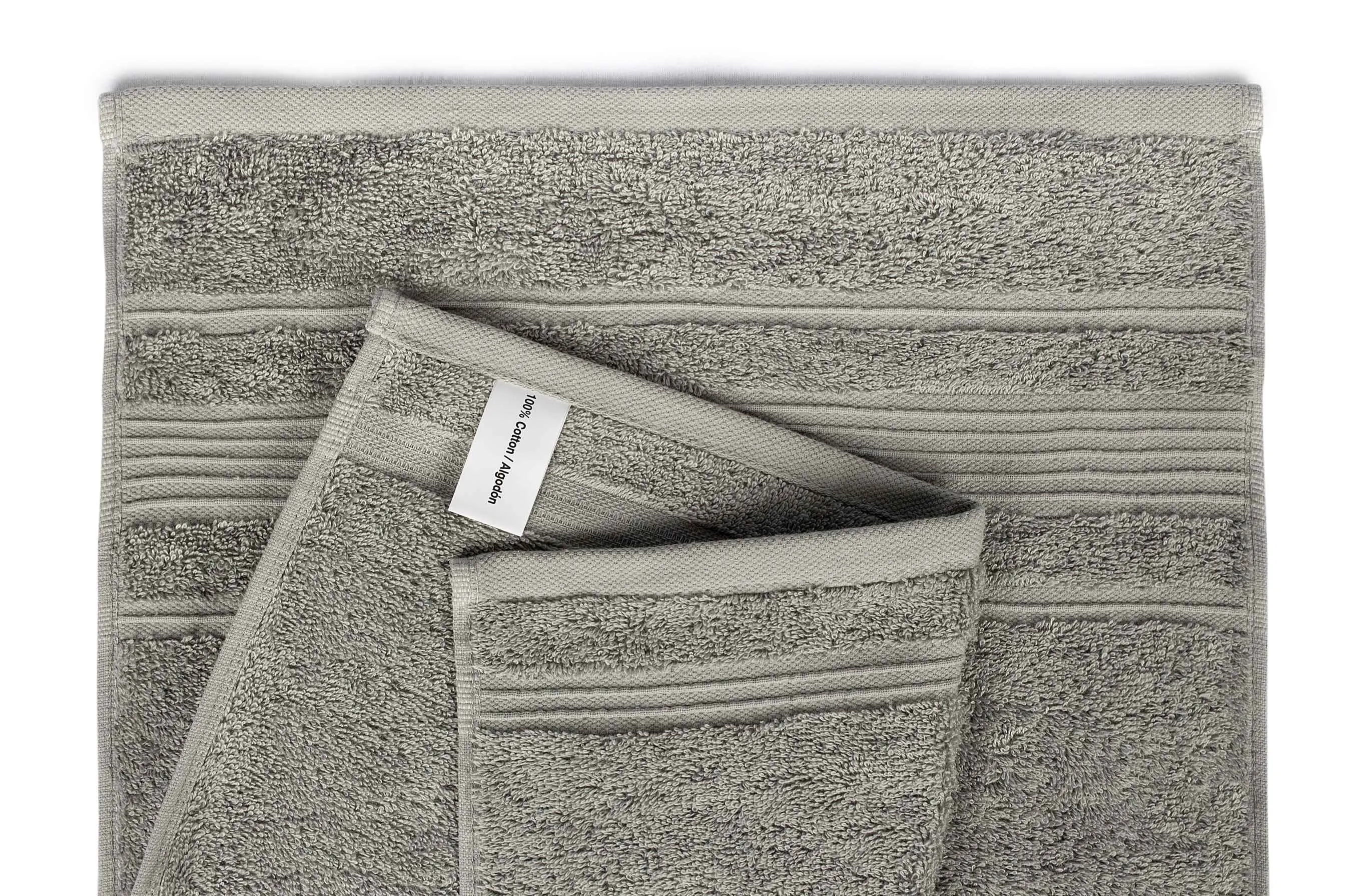 Mistley Collection 2 Bath Towels & 2 Head Scarves - Dove Grey & Yellow