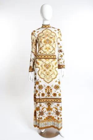 Mock Neck Geo Print Maxi Dress