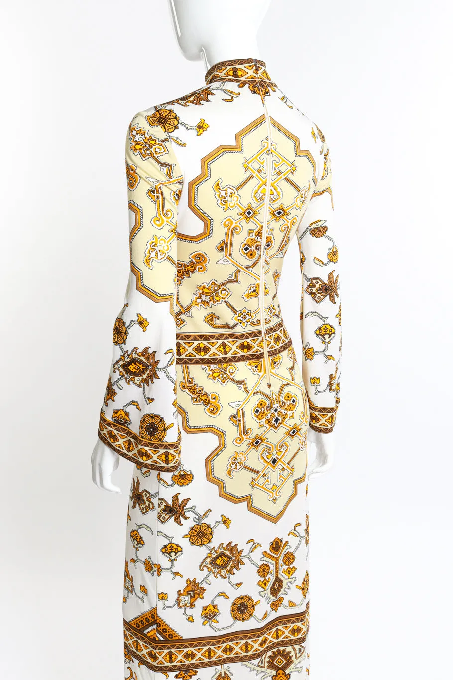 Mock Neck Geo Print Maxi Dress