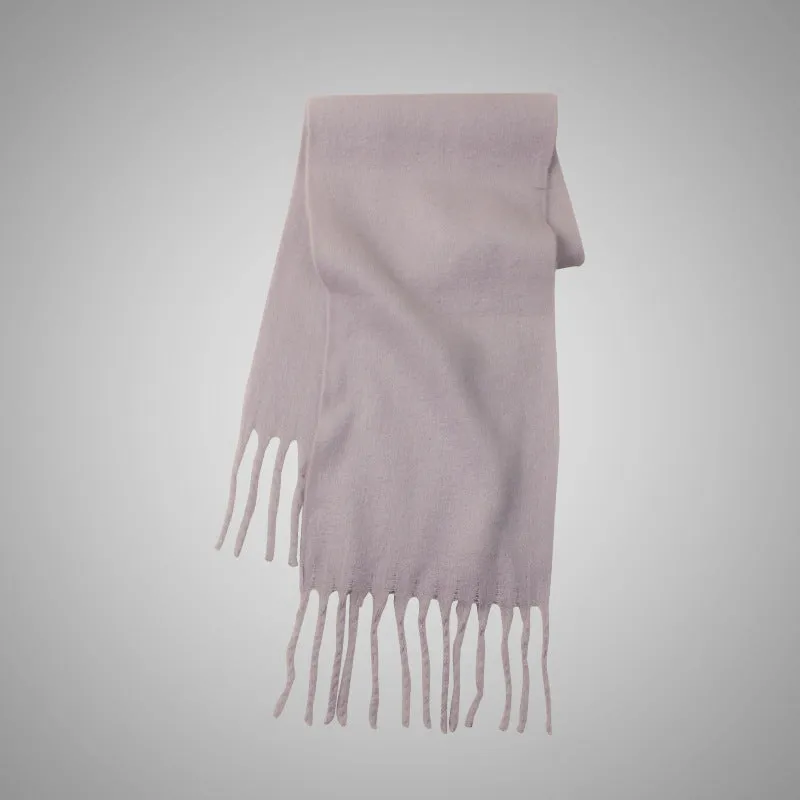 Mohair Idle Style Soft Fluffy Pure Color Warm Keeping Scarf