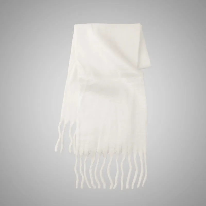 Mohair Idle Style Soft Fluffy Pure Color Warm Keeping Scarf