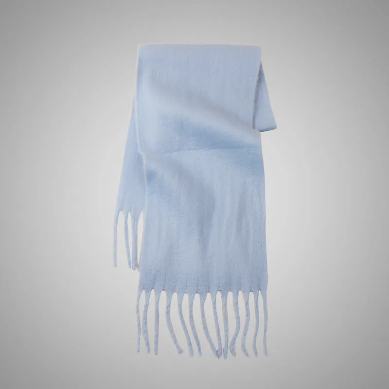 Mohair Idle Style Soft Fluffy Pure Color Warm Keeping Scarf