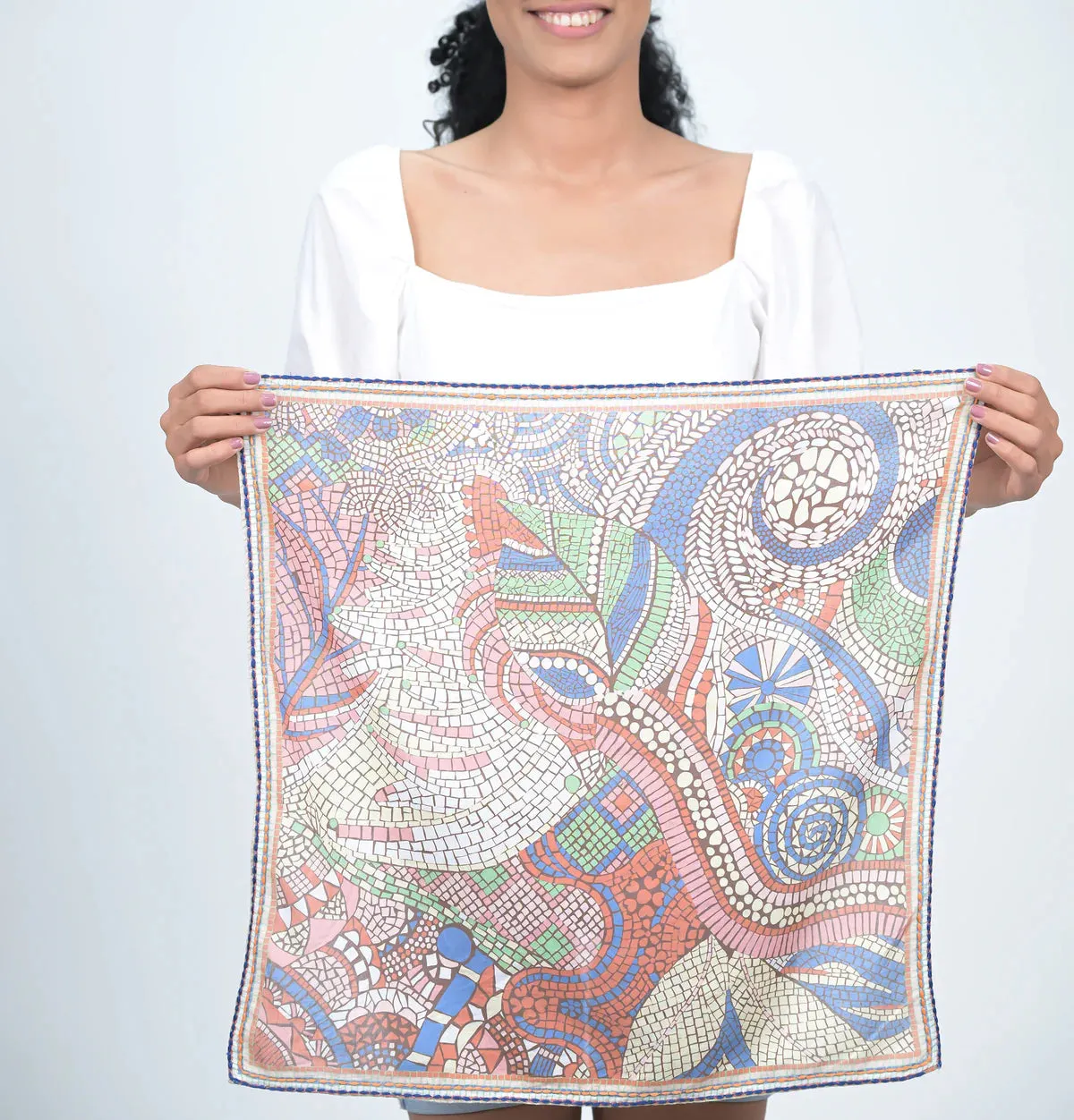 Mosaic Print Bandana in Brown