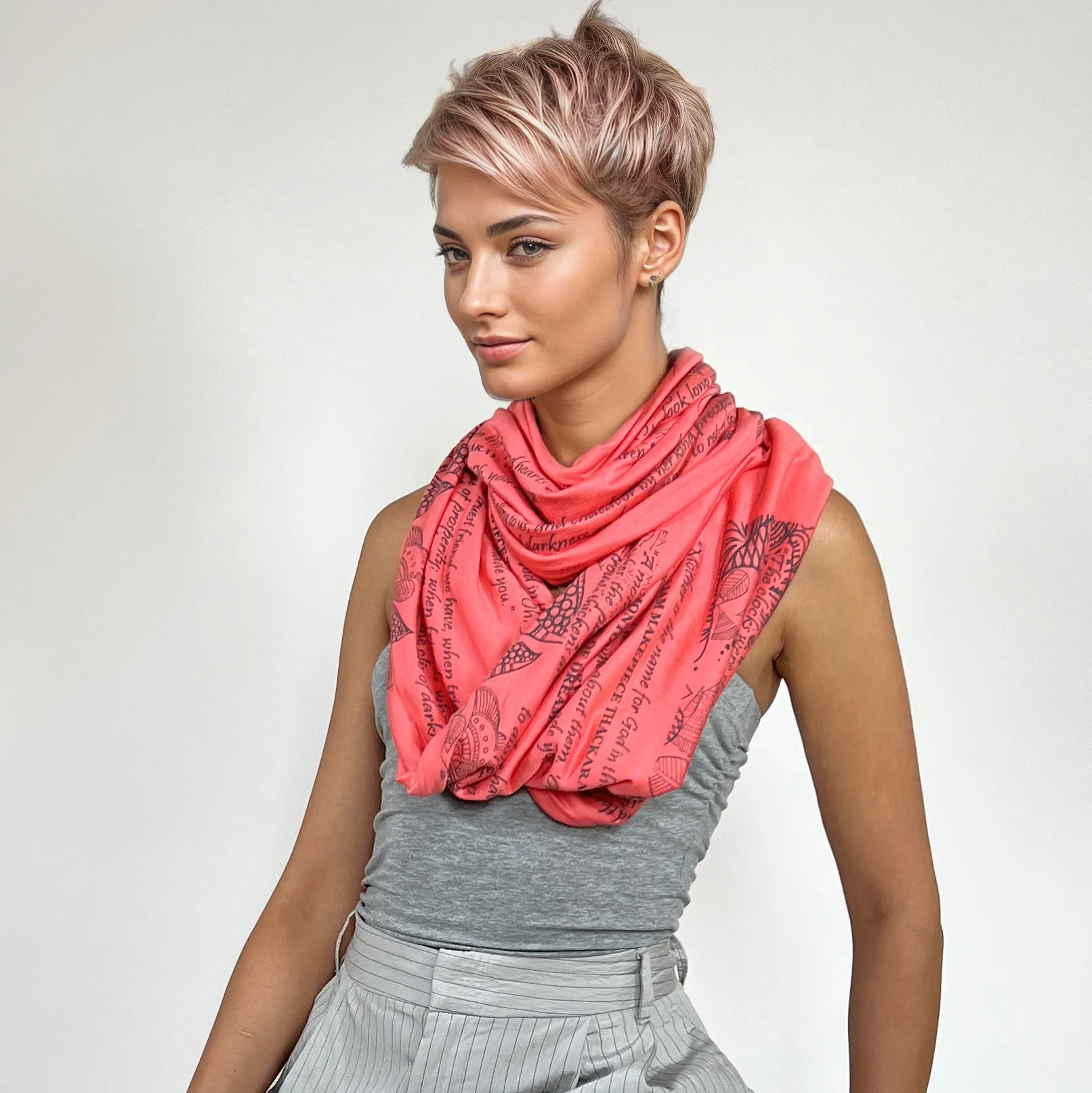 Mother's Day Infinity Scarf Coral color