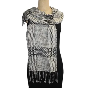 Muffy Young Scarf, Blocks & Echo, Black,White & Gray