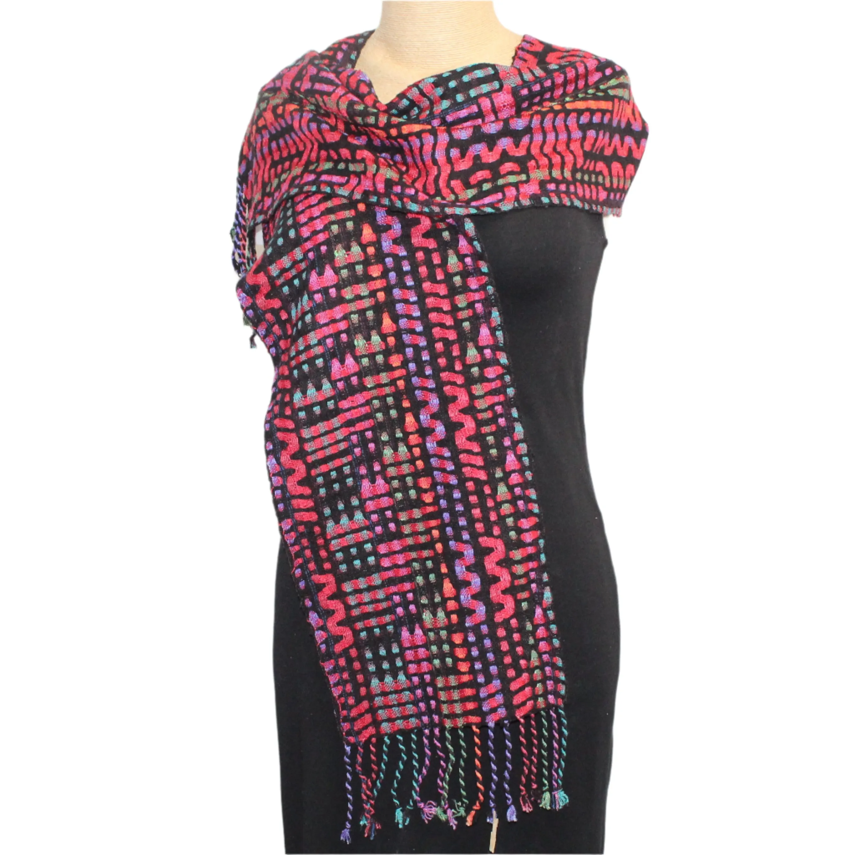 Muffy Young Scarf, City Lights, Vibrant Red