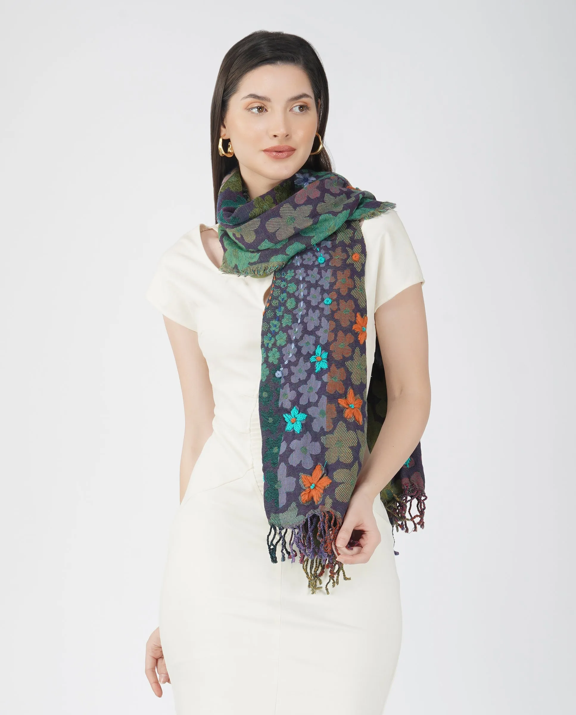 Multi Hues Wool Wrap (Multi Color - Cozy and Elegant)