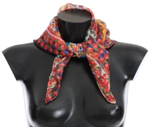 Multicolor Carretto Floral Silk Scarf