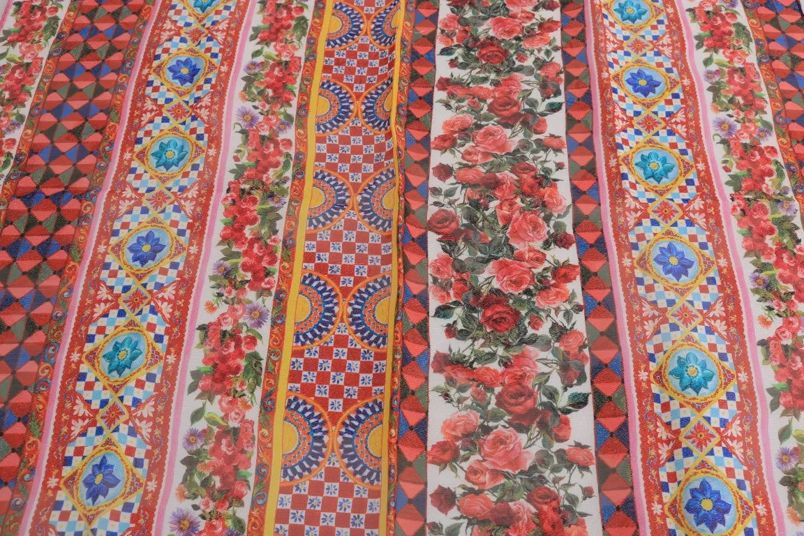 Multicolor Carretto Floral Silk Scarf