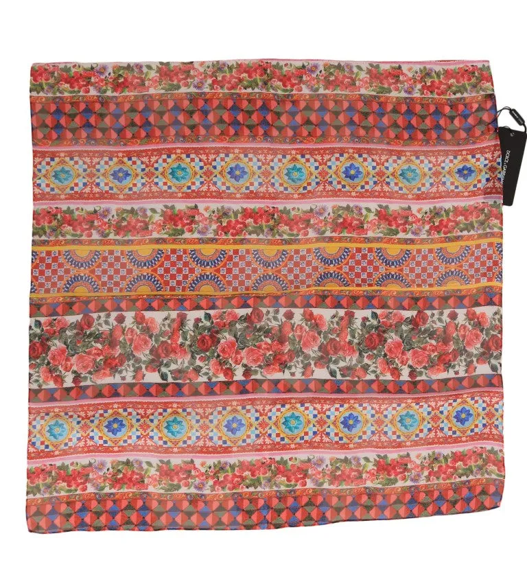 Multicolor Carretto Floral Silk Scarf
