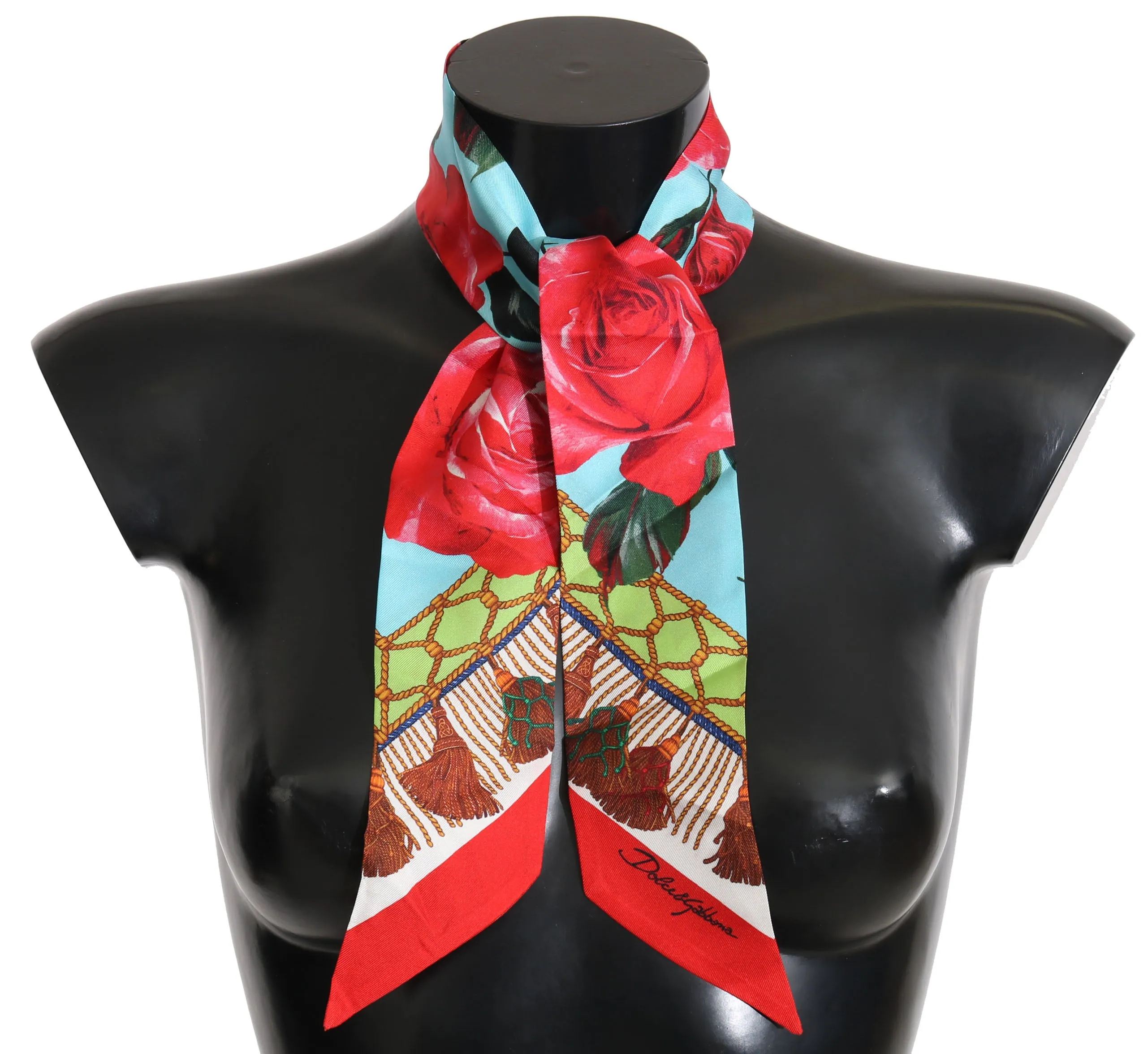 Multicolor Floral Silk Shawl Necktie Scarf
