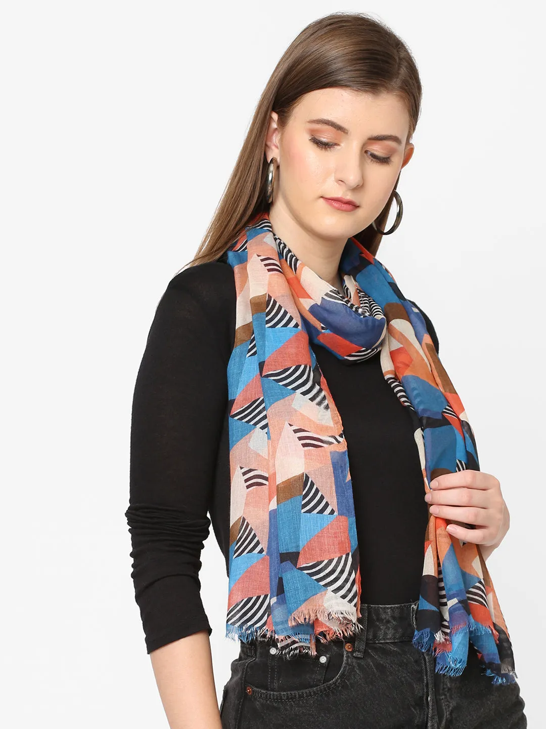 Multicolor Geometric Printed Scarf