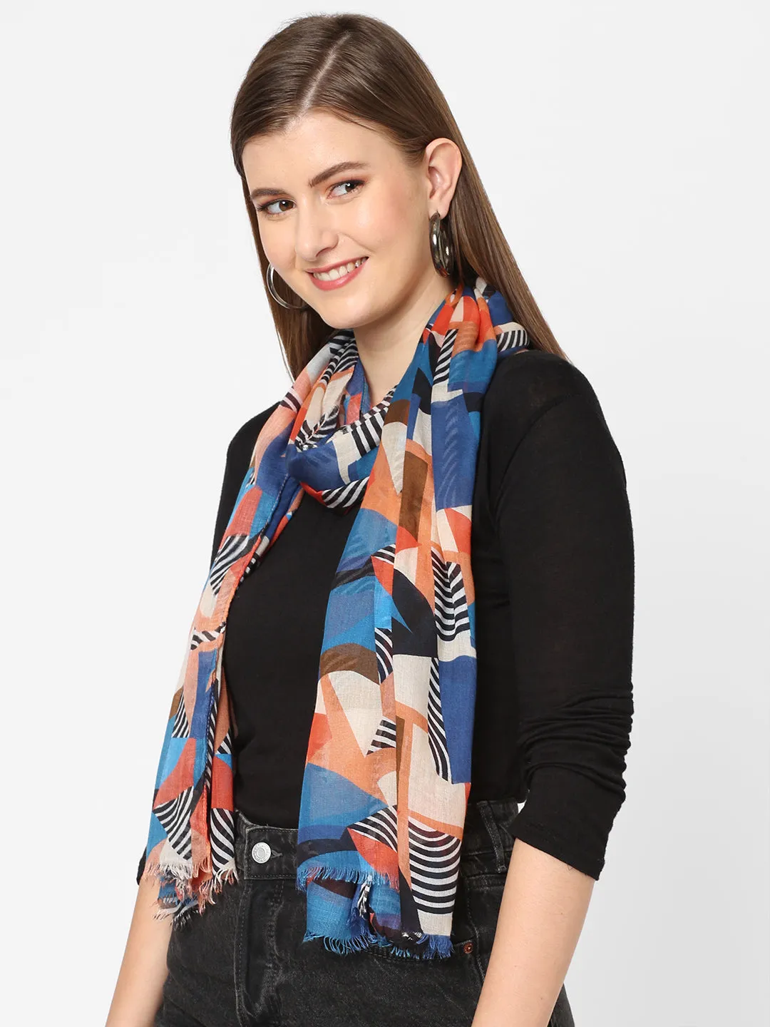 Multicolor Geometric Printed Scarf