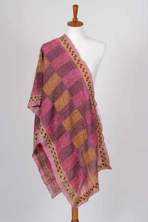Multicolor Hand Embroidered Kantha Scarf