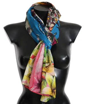 Multicolor MIAMI USA Print Cotton Scarf
