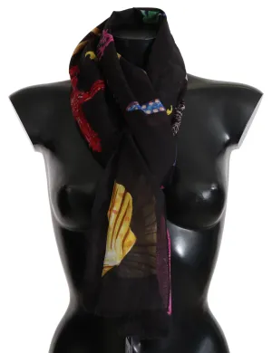 Multicolor Seashell Silk Wrap Shawl Scarf