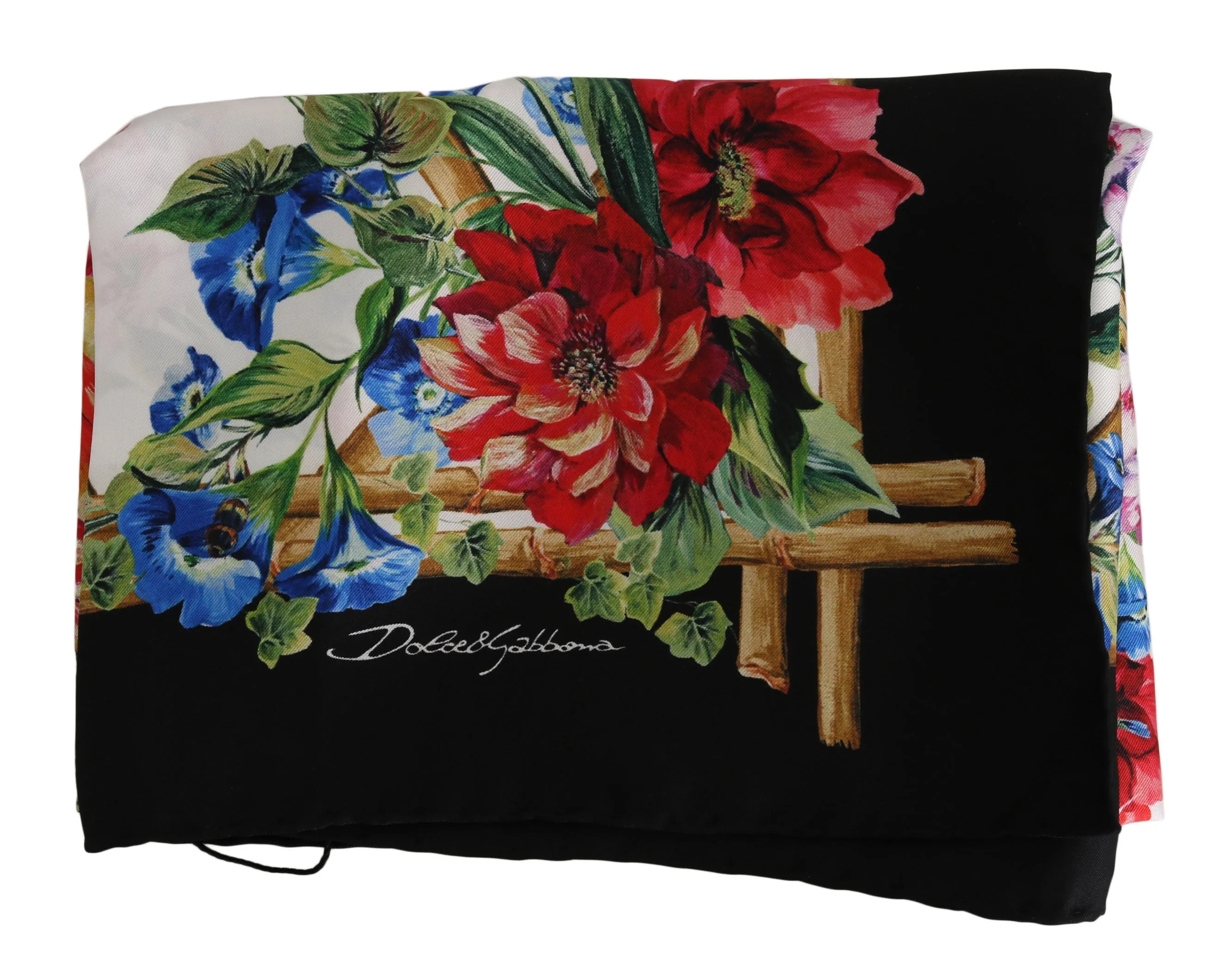Multicolor Square Silk Tiger Floral Scarf