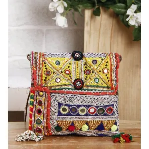 Multicolored Embroidered Afghani Sling Bag