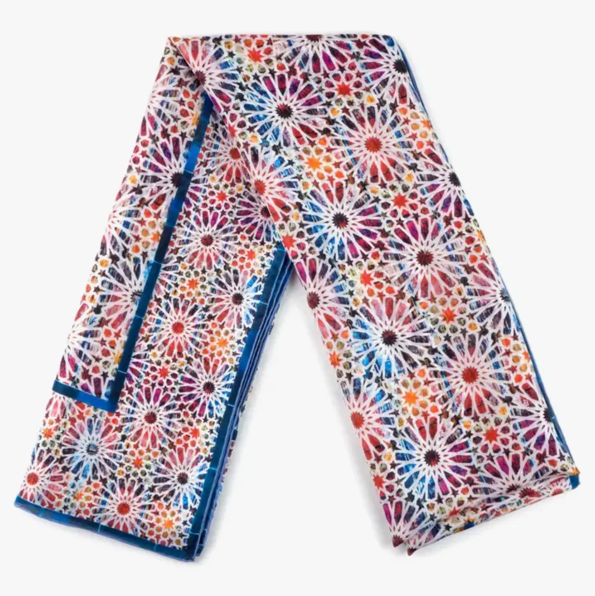 Multicolored Mosaic Silk Scarf