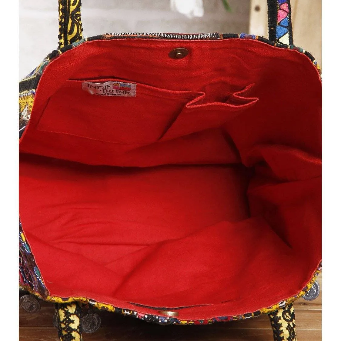 Multicoloured Embroidered Afghani Bag (100000052926)