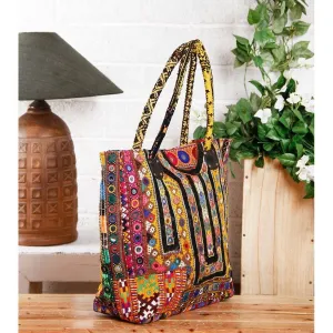 Multicoloured Embroidered Afghani Bag (100000052926)