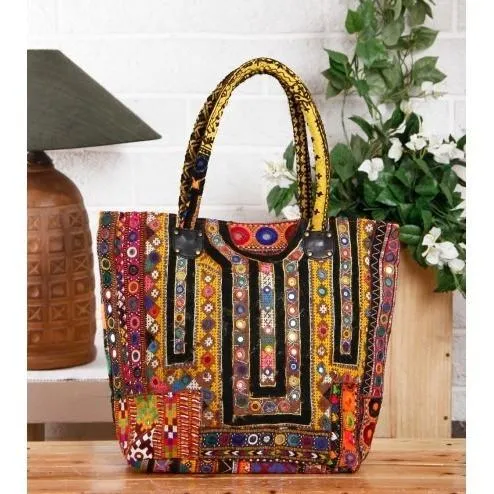 Multicoloured Embroidered Afghani Bag (100000052926)