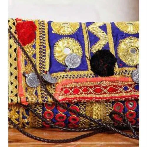 Multicoloured Embroidered Afghani Clutch (100000052898)