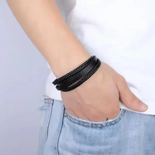 Multilayer Leather Bracelet for men and women band wrist