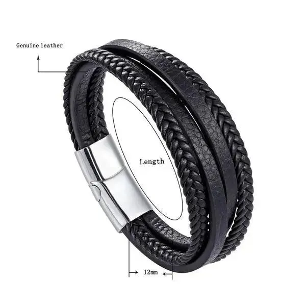 Multilayer Leather Bracelet for men and women band wrist