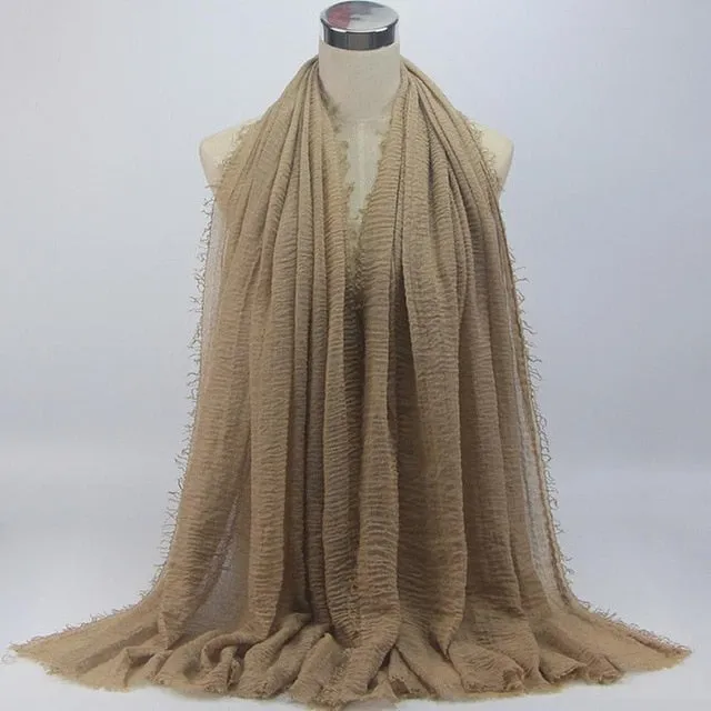 MUQGEW New Arrival Classical Premium Viscose Maxi Crinkle Cloud Hijab Scarf Shawl Soft Islam Muslim Wholesale & Retail Scarves