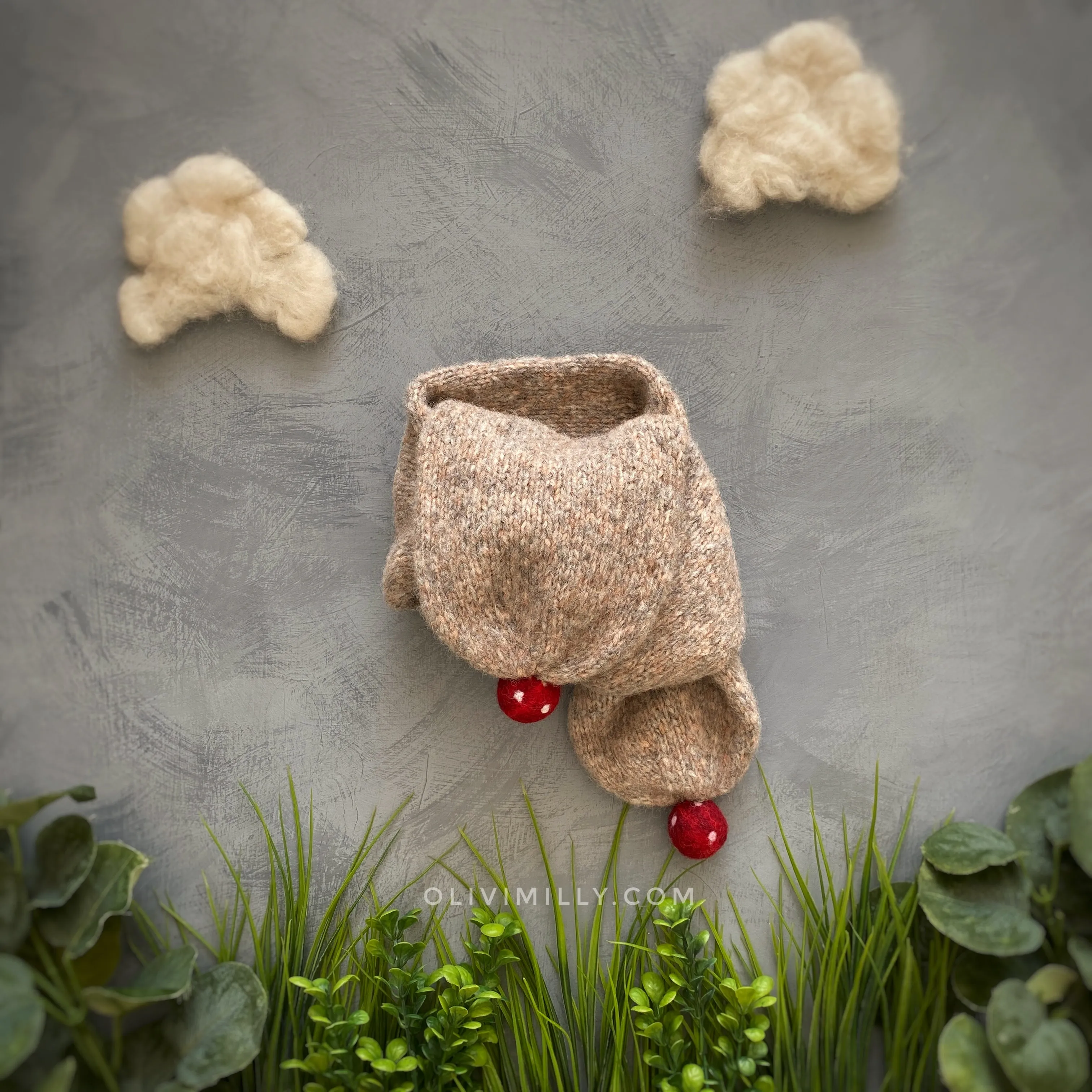 Mushrooms Scarf | Beigebrown