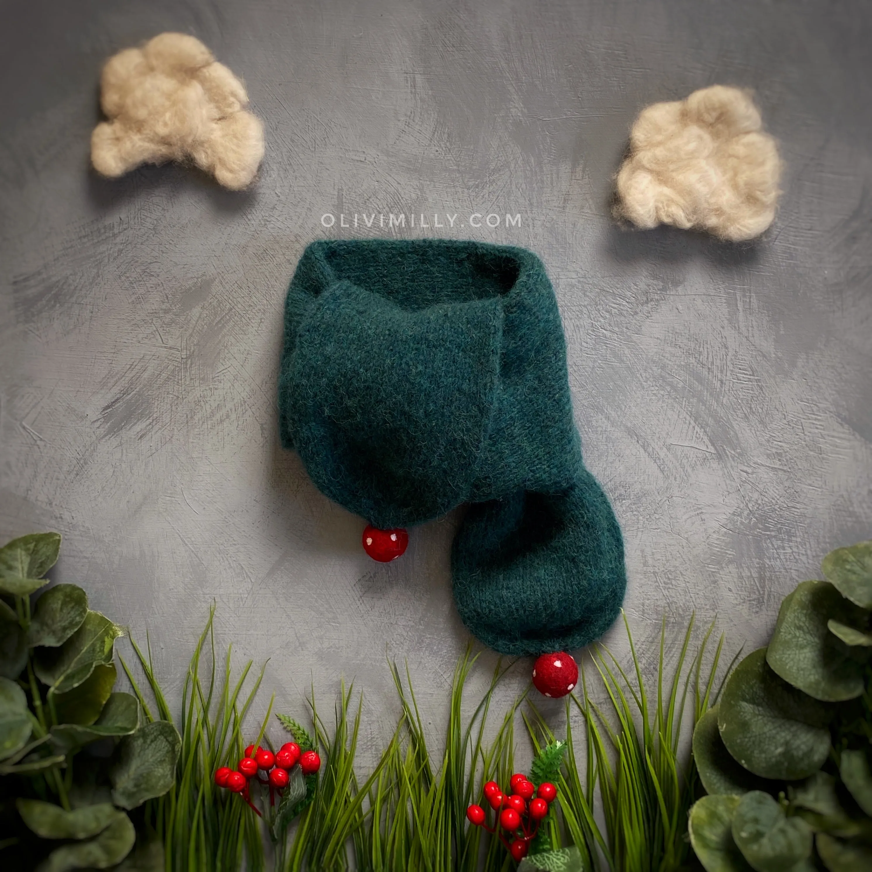 Mushrooms Scarf | Emerald