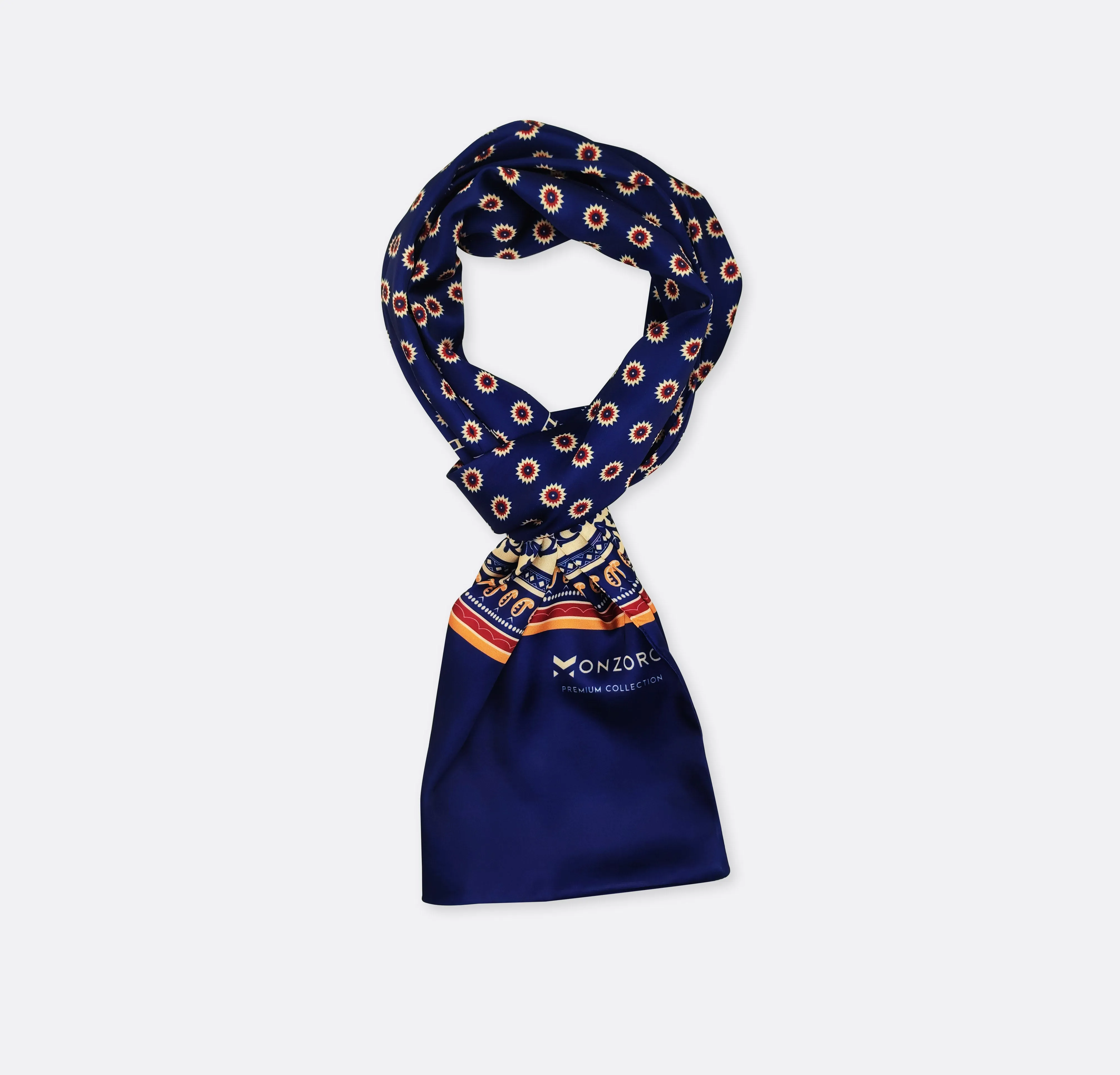 Navy Blue & Gold Reversible - Silk Men Scarves