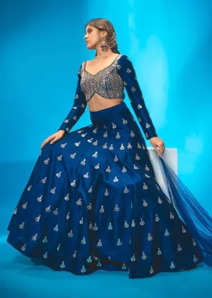 Navy Blue Lehenga Set