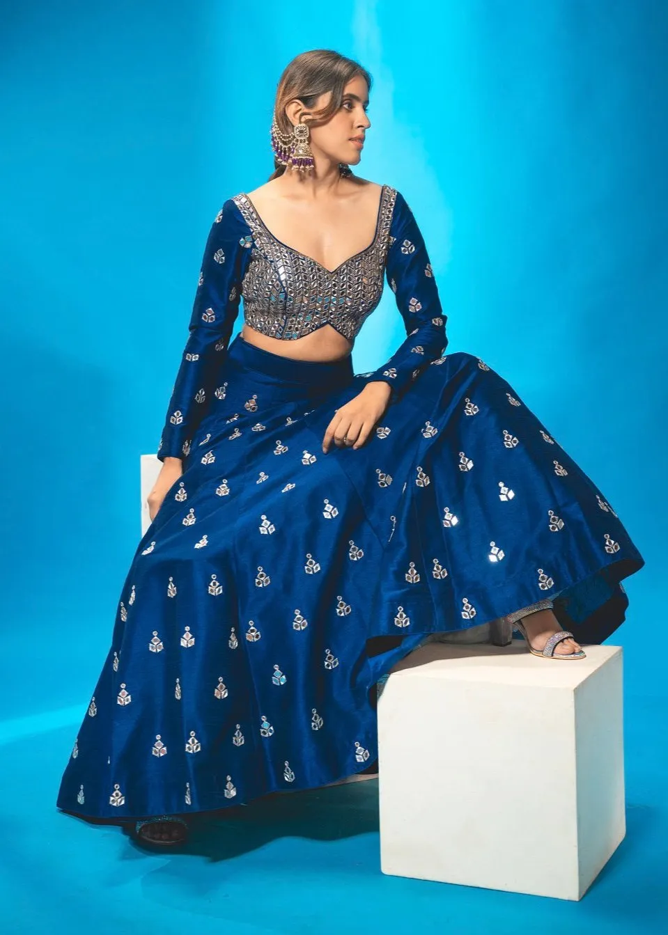 Navy Blue Lehenga Set