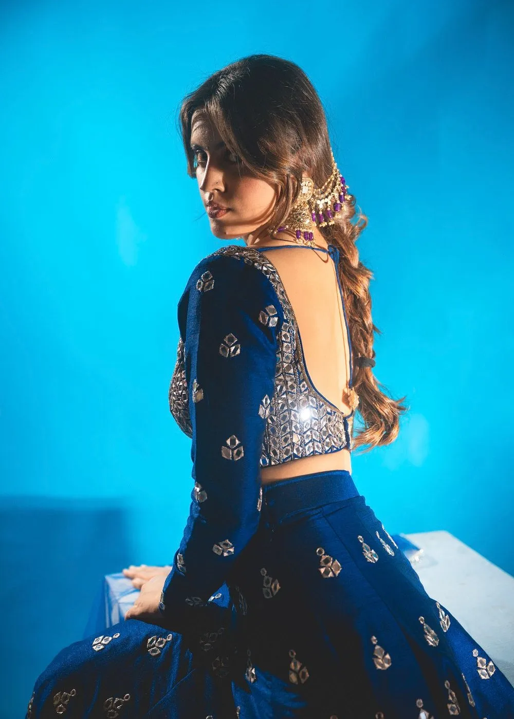 Navy Blue Lehenga Set