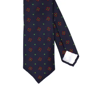 Navy Medallion Print Tie