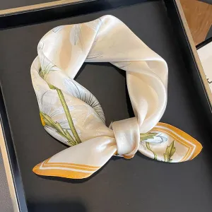 New Fashion Mulberry Silk Elegant 53cm Small Square Women's Silk Decorative Scarf Autumn And Winter Warm Scarf