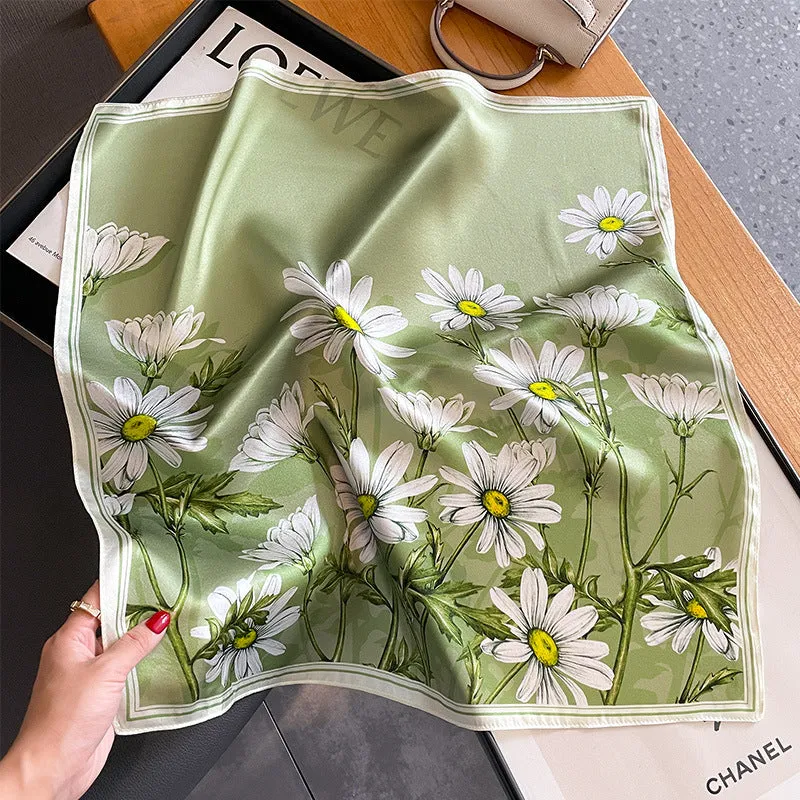 New Fashion Mulberry Silk Elegant 53cm Small Square Women's Silk Decorative Scarf Autumn And Winter Warm Scarf