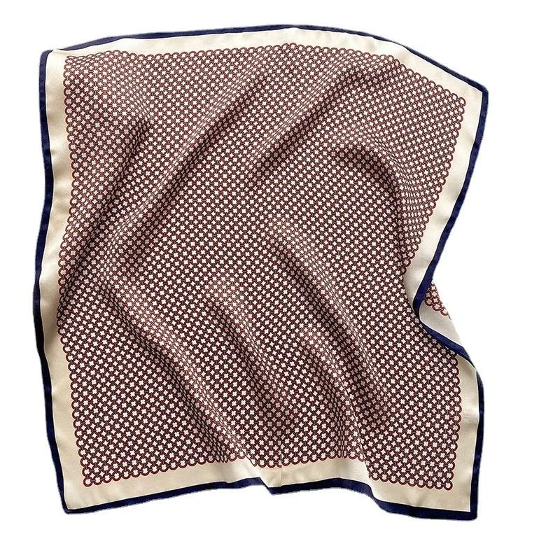 New Geometric Pattern Mulberry Silk Small Silk Scarf Fashion Decoration Winter Warm In Stock Square Scarf Professional Scarf