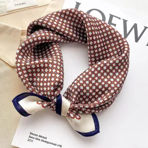 New Geometric Pattern Mulberry Silk Small Silk Scarf Fashion Decoration Winter Warm In Stock Square Scarf Professional Scarf